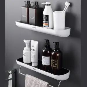 다용도 무타공 욕실 선반 일자 욕실 정리대 2종