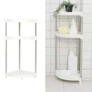 욕실 세제 샴푸통 정리 샤워 부스 3단 선반 코너장