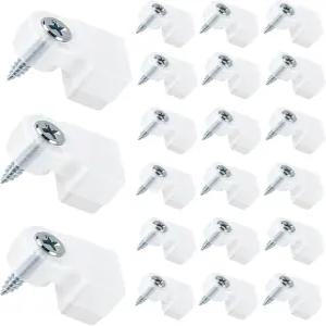 나사가 달린 25팩 유리 리테이너 클립 - 범용 캐비닛 창문 문 및 거울 고정 내구성이 뛰어난 투명 패널
