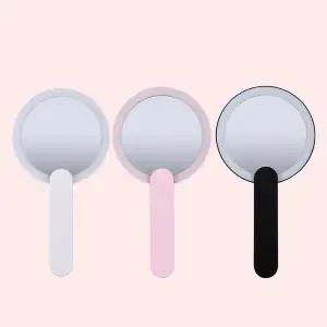 LED 화장 휴대거울 메이크업 손거울 손잡이 조명거울 핸드미러