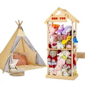 원목 인형정리함 보관함 정리함 선반 소형 수납장 스탠드