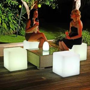 조명의자 발광큐브 사각형 LED 인테리어 테이블