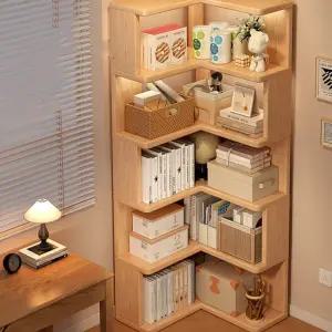 코너책장 거실 인테리어 틈새 서재 슬림 모서리 수납장 원목 디자인