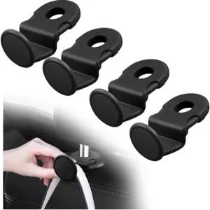 YGDMD 4PCS 업그레이드된 자동차용 헤드레스트 후크 둥근 잠금 디자인 우산/핸드백 보관용 카시트 뒷좌석