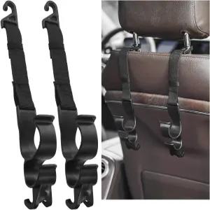 SUVnie 2 PCS 조절식 카시트 헤드레스트 후크 자동차 시트 등받이 보관용 걸이 지갑 우산 가방 코트용