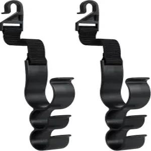 iSaddle 카시트 헤드레스트 후크 범용 내구성 자동차 시트 백 오거나이저/w 3 핸드백 코트 식료품 낚싯대