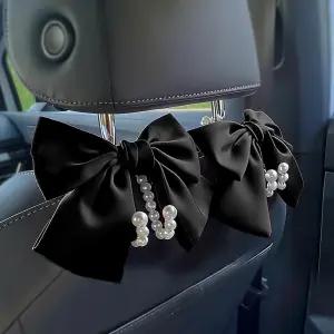 2 PCS 보우 펄 카시트 헤드레스트 후크 귀여운 자동차용 핸드백 소녀스러운 인테리어 장식 액세서리 행거