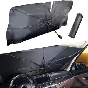 건헌트 1팩 자동차 앞유리 선쉐이드 엄브렐 31인치 x 55인치 휴대용 접이식 UV 반사판 차량을 시원하게