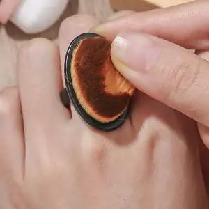 [콩심팥심]네일 반지형 소형 브러쉬 미니 더스트 솔 네일아트반지브러쉬