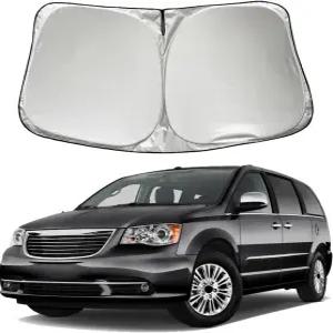 2008-2018 크라이슬러 타운 컨트리 미니 밴 액세서리와 호환되는 YUCHEN 자동차 앞유리 선쉐이드 폴더블