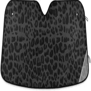 오렌콜 블랙 레오파드 자동차 앞유리 아프리카 동물 피부 프린트 접이식 UV 레이 선바이저 프로텍터