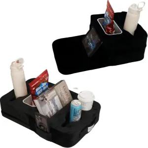 ELIN 솔루션 소파 컵 홀더 미끄럼 방지 스낵 트레이 포함 음료 리모컨 캐디 액세서리 및