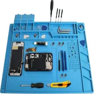 내열성 932°F 납땜 매트 대형 정전기 방지 전자 수리 데스크 실리콘 작업 휴대폰용 컴퓨터 및 기타 장비