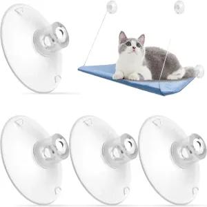 4 PCS 창문 퍼치 흡입 컵 대형 교체 투명 PVC 어리버리 패드 고양이 침대 시트 해먹을 위한 강력한
