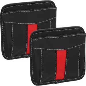 하핑턴 2pcs 카시트 사이드 포켓 정리함 PU 가죽 자동 도어 콘솔 보관 가방 갭 필러 키 코인 휴대폰