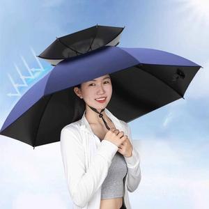 낚시우산모자 그늘 야외 자외선 여행 우양산 하오홍 복층 쓰는 네이비 77cm