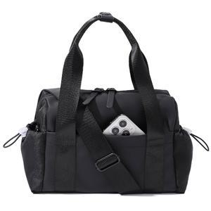 여성용 뷰코스드 스몰 짐백, 젖은 수납공간이 있는 미니 크로스바디 짐 더플백, 운동 댄스 스포츠 여행용 토트백 (미니 블랙)