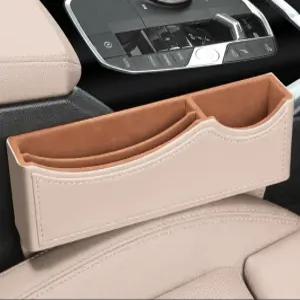 카시트 갭 정리함 대용량 가죽 보관함 충전 포트 다목적 틈새 보관 솔루션 포함 카 인테리어 정리에