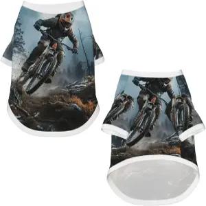 개 셔츠 메쉬 통기성 티셔츠 산악 자전거 토너먼트 옷 여름 신축성 있는 애완동물 빠른 건조 고양이 강아지