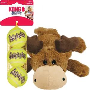 콩 코지 마빈 무스 스퀴크에어 볼 3팩 재미있는 개 가져오기 및 씹기 장난감 실내 놀이용 부드러운 야외