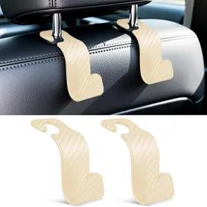 싱가로 유니버설 2팩 카시트 헤드레스트 핸드백 후크 카본 파이버 백시트 보관 정리용 행거 코트 자동차