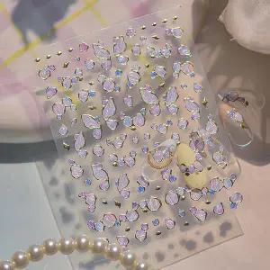 네일아트 골드프레임 홀로그램 자개네일 엠보스티커