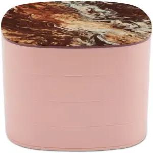 브스타당크 마블 혼합 브라운 주얼리 케이스 여성 휴대용 여행용 박스 회전 정리함 미러 다층 목걸이 반지