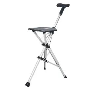 지팡이 의자 초경량 휴대용 접이식 스틱 어르신 체어 미끄럼 등산 야외 효도 노인 간이