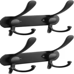 니어문 코트 랙 벽 장착형2팩 헤비 듀티 목욕 타월 후크 스테인리스 스틸 로브 홀더 모자 키 욕실 침실