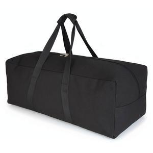 도이케 초대형 캔버스 여행 더플백 헤비 듀티, 스포츠 군인 캠핑 텐트 보관 블랙