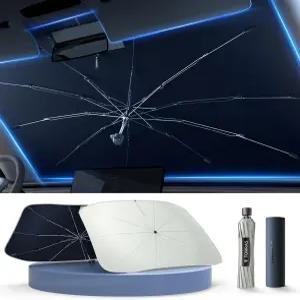 거울 지퍼 블록 자외선과 열에 가장 잘 맞는 전면 창문 커버를 위한 정리된 접이식 그늘이 있는 TORAS