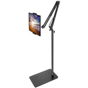 더블 웨이트 베이스 오버헤드 베드 마운트 높이 조절식 신축성 스탠드 홀더가 있는 블루수크 태블릿 바닥 미니 에어 프로 갤럭시 킨들 스위치 휴대폰과 호환 가능