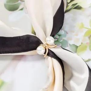 트윈 진주 스카프링 고리 스카프링 클립 링 버클 미니 고리 스카프 리본 브로치 고정 트리오링 홀드 장식