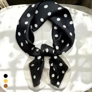 도트 쁘띠스카프 여성 실크 사각 미니 스카프