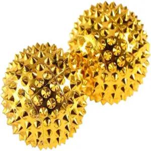 스파이키 마그네틱 마사지 볼 손 지혈 누르기 신체 지압 수동 팩 2개 ABS 및 자성 재료