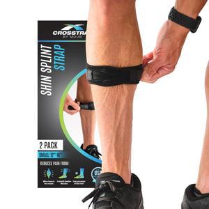 크로스스트랩 종아리 및 정강이 지지대, 부목 브레이스 조절 가능한 네오프렌 다리 압박 지지대 긴장, 부상, 통증에