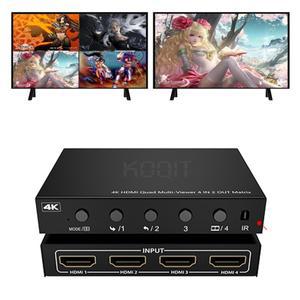 HDMI 호환 매트릭스 허브 스플리터 어댑터 심리스 쿼드 멀티 뷰어 4K 4 IN 2 OUT