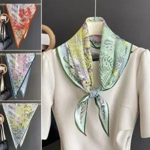 실크 스카프 목걸이 스카프링 스카프메는법 목걸이 스카프 자석 링 메는법 실크 꽃무늬