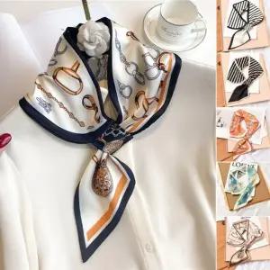 봄가을 포인트 쁘띠스카프 끼움스카프 실크스카프 리본 헤어밴드 스카프 타이 가을 가방 끼움