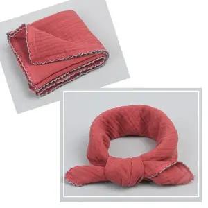 ( )머플러 순면손수건 거즈사각스카프 버건디 쁘띠스카프 여성스카프 유아동스카프 여성머플러 목손수