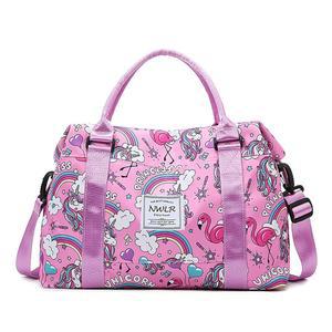 여행용 더플백 위켄더 오버나이트 백 체육관 토트와 드라이 및 습식 분리 포켓 여성용 어깨 운동 방수(무지개 유니콘)