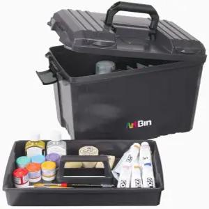 아트빈 6917AB 사이드킥 XL 휴대용 케이스 손잡이가 있는 앤 크래프트 정리함 1 플라스틱 보관 블랙