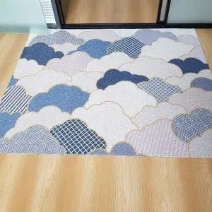 [에이치플러스몰]업소용 코일매트 대형 출입문 입구 바닥매트 블루 120x140x0.8cm