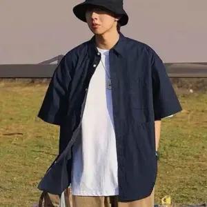 남녀공용 오버핏 포켓 박스 반팔 남방 셔츠 IS JK29