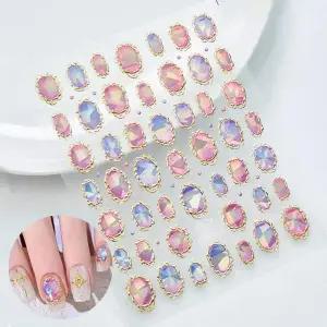 [골드스마일]네일아트 홀로그램 고딕 골드프레임 메탈 네일스티커