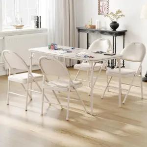 캠핑 식당 사무실 금속 프레임 조립 필요 없음 방수 기능이 있는 4 5피스 PU 덮개 패딩 테이블탑 의자 세트