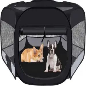 반려견 고양이 놀이펜 휴대용 반려동물 강아지 실내용 토끼 텐트 키튼 케이스가 있는 소형견을 위한 접이식