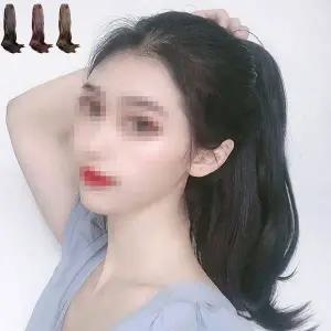 [콩심팥심]단발가발 포니테일 달비 웨이브 집게 가발 롱 네츄럴