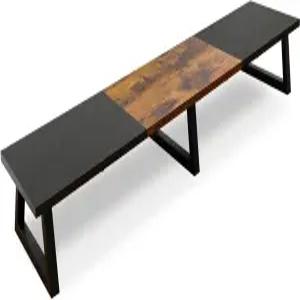 TEAMIX 42인치 대형 듀얼 모니터 라이저 2개용 엑스트라 롱 스탠드 우드 앤 스틸 데스크 조직 홈