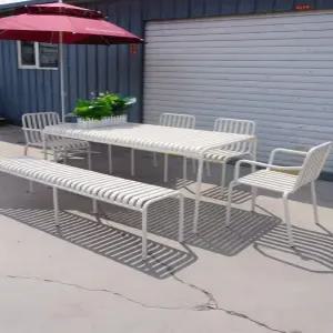 블랙철제테이블 야외의자세트 카페테라스 야외용 펜션 옥외